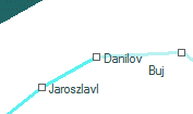 Danilov szolgálati hely helye a térképen