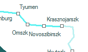 Novoszibirszk szolgálati hely helye a térképen