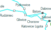 Gliwice szolgálati hely helye a térképen