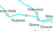 Rudziniec szolgálati hely helye a térképen
