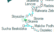Stryszów szolgálati hely helye a térképen