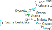 Skawce szolgálati hely helye a térképen