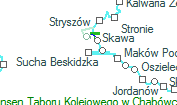 Sucha Beskidzka szolgálati hely helye a térképen