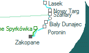 Poronin szolgálati hely helye a térképen