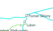 Poznan Glówny szolgálati hely helye a térképen