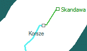 Korsze szolgálati hely helye a térképen