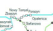 Porazyn szolgálati hely helye a térképen
