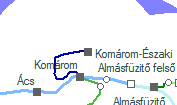 Komárom-Északi szolgálati hely helye a térképen