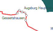 Augsburg-Hochzoll szolgálati hely helye a térképen