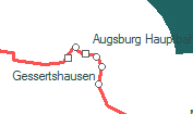 Augsburg-Haunstetterstrasse szolgálati hely helye a térképen