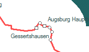 Augsburg Hauptbahnhof szolgálati hely helye a térképen