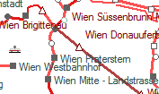 Wien Donauuferbahnhof szolgálati hely helye a térképen