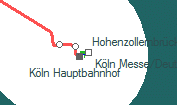 Köln Messe/Deutz szolgálati hely helye a térképen