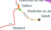 Waidhofen an der Ybbs Lokalbahn szolgálati hely helye a térképen