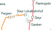 Steyr Lokalbahnhof szolgálati hely helye a térképen