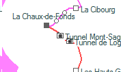 Tunnel Mont-Sagne szolgálati hely helye a térképen