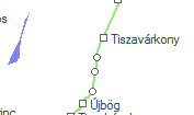 Tiszajenő-Vezseny szolgálati hely helye a térképen