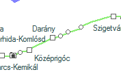 A vonalszakasz helye a térképen