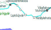 Liptóújvár szolgálati hely helye a térképen