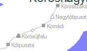 Komádi szolgálati hely helye a térképen