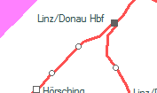 Leonding Westbahn szolglati hely helye a trkpen