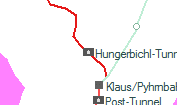 Hungerbichl-Tunnel szolglati hely helye a trkpen