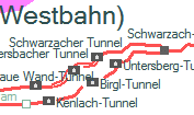 Schwarzacher Tunnel szolglati hely helye a trkpen