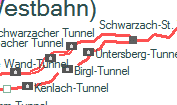 Untersberg-Tunnel szolglati hely helye a trkpen