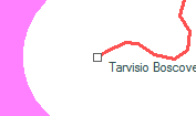 Tarvisio Boscoverde szolglati hely helye a trkpen