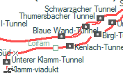 Blaue Wand-Tunnel szolglati hely helye a trkpen