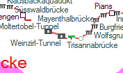 Weinzirl-Tunnel szolglati hely helye a trkpen