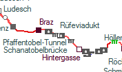 Pfaffentobel-Tunnel szolglati hely helye a trkpen