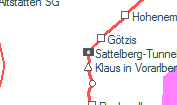 Sattelberg-Tunnel szolglati hely helye a trkpen
