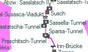 Crastatscha-Tunnel szolgálati hely helye a térképen