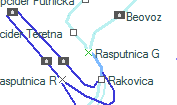 Rasputnica G szolgálati hely helye a térképen