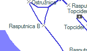 Rasputnica B szolgálati hely helye a térképen