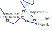 Rasputnica K1 szolgálati hely helye a térképen