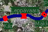 Leppvaara szolglati hely helye a trkpen