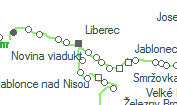Liberec Rochlice szolgálati hely helye a térképen
