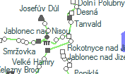 Smržovka stred szolgálati hely helye a térképen