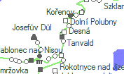 Tanvald szolgálati hely helye a térképen
