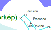 Aurisina szolgálati hely helye a térképen