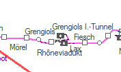 Grengiols I.-Tunnel szolglati hely helye a trkpen