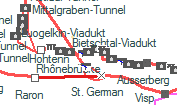 Blasboden-Tunnel szolglati hely helye a trkpen