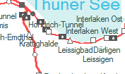 Leissigbad-Tunnel szolglati hely helye a trkpen