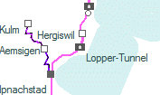 Lopper-Tunnel szolglati hely helye a trkpen